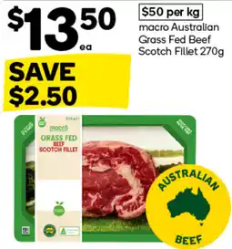 Woolworths macro Grass Fed Beef Scotch Fillet offer