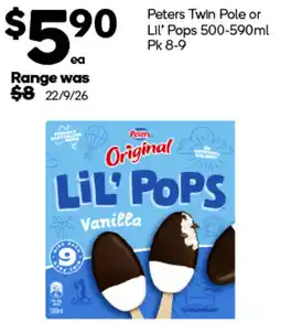 Woolworths Peters Lil' Pops offer