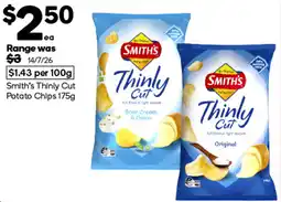 Woolworths Smith's Thinly Cut Potato Chips offer