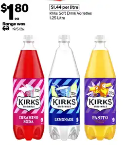 Woolworths Kirks Soft Drink offer