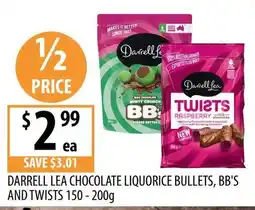 Supabarn Darrell Lea Chocolate Liquorice Bullets, BB's and Twists offer