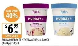 Supabarn Bulla Murray St Ice Cream Tubs 1L Range offer