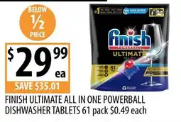 Supabarn Finish Ultimate All In One Powerball Dishwasher Tablets offer