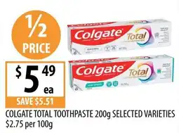 Supabarn Colgate Total Toothpaste Selected Varieties offer