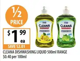 Supabarn Cleana Dishwashing Liquid 500ml Range offer