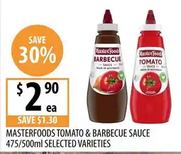 Supabarn Masterfoods Tomato & Barbecue Sauce offer