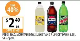 Supabarn Pepsi, Solo, Mountain Dew, Sunkist and 7 Up Soft Drink offer