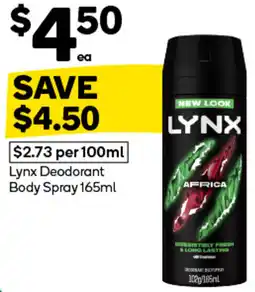 Woolworths Lynx Deodorant Body Spray offer
