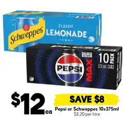 Drakes Pepsi or Schweppes offer