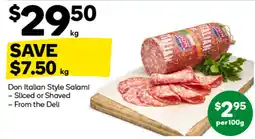 Woolworths Don Italian Style Salami offer