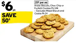 Woolworths Anzac Biscuits, Choc Chip or Funfetti Cookies offer