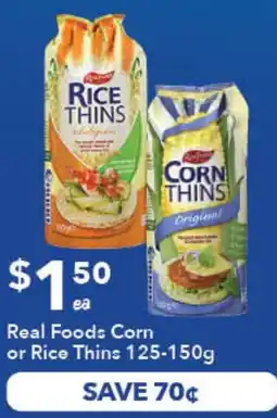 Ritchies Real Foods Corn or Rice Thins offer