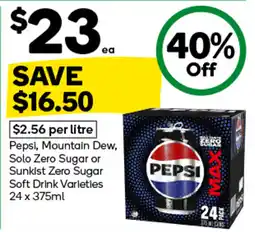 Woolworths Pepsi Max Soft Drink Varieties offer