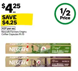 Woolworths Nescafe Farmers Origins Coffee Capsules offer