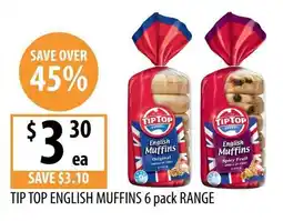 Supabarn Tip Top English Muffins offer