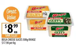 Supabarn Bega Cheese Slices 500g Range offer