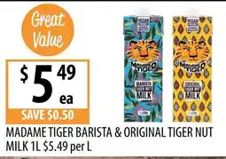 Supabarn Madame Tiger Barista & Original Tiger Nut Milk offer