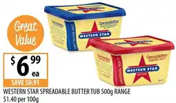 Supabarn Western Star Spreadable Butter Tub offer
