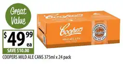 Supabarn Coopers Mild Ale Cans offer