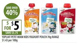Supabarn Yoplait Petit Miam Kids Yoghurt Pouch offer