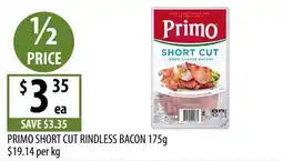 Supabarn Primo Short Cut Rindless Bacon offer
