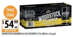 Supabarn Woodstock Bourbon & Cola Reserve offer