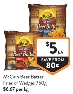 Foodworks McCain Beer Batter Fries or Wedges offer