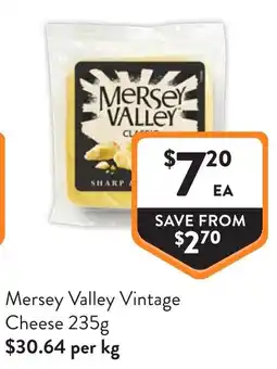 Foodworks Mersey Valley Vintage Cheese offer