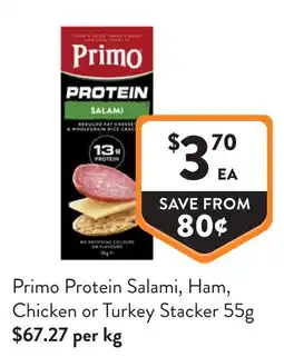 Foodworks Primo Protein Salami, Ham, Chicken or Turkey Stacker offer