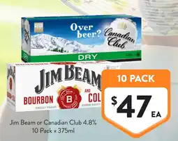 Foodworks Jim Beam or Canadian Club offer