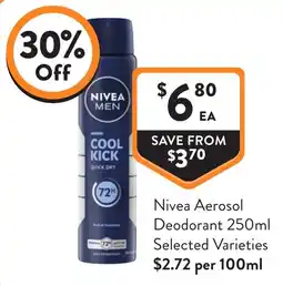 Foodworks Nivea Aerosol Deodorant offer