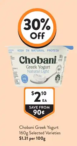 Foodworks Chobani Greek Yogurt offer