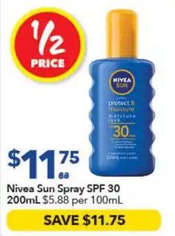 Ritchies Nivea Sun Spray SPF 30 offer