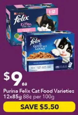 Ritchies Purina Felix Cat Food Varieties offer