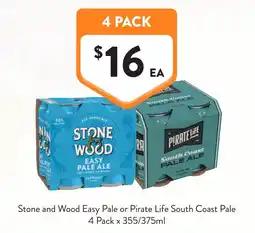 Foodworks Stone and Wood Easy Pale or Pirate Life South Coast Pale offer