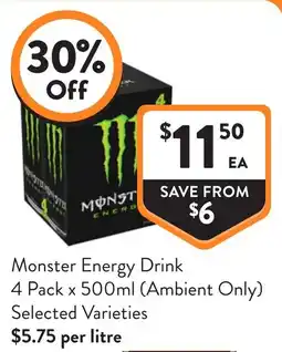 Foodworks Monster Energy Drink offer