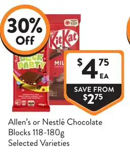 Foodworks Allen's or Nestlé Chocolate Blocks offer