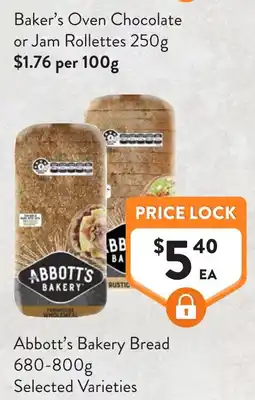 Foodworks Abbott's Bakery Bread offer