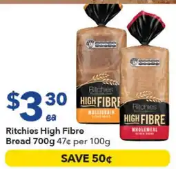 Ritchies Ritchies High Fibre Bread offer