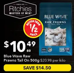 Ritchies Blue Wave Raw Prawns Tail On offer