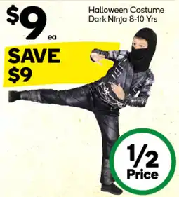 Woolworths Halloween Costume Dark Ninja 8-10 Yrs offer