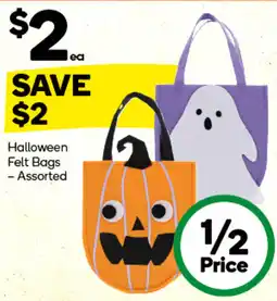 Woolworths Halloween Felt Bags - Assorted offer