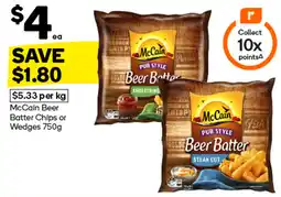 Woolworths McCain Beer Batter Chips or Wedges offer