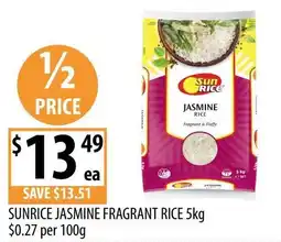 Supabarn Sunrice Jasmine Fragrant Rice offer