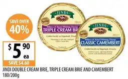 Supabarn Jindi Double Cream Brie, Triple Cream Brie and Camembert offer