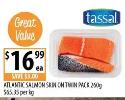 Supabarn Tassal Atlantic Salmon Skin On Twin Pack offer