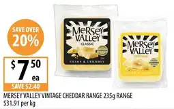 Supabarn Mersey Valley Vintage Cheddar Range offer