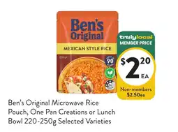 Foodworks Ben's Original Microwave Rice Pouch offer
