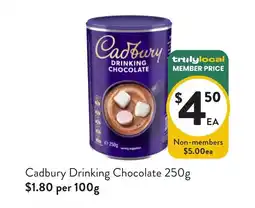 Foodworks Cadbury Drinking Chocolate offer