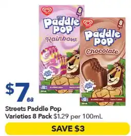 Ritchies Streets Paddle Pop Varieties offer